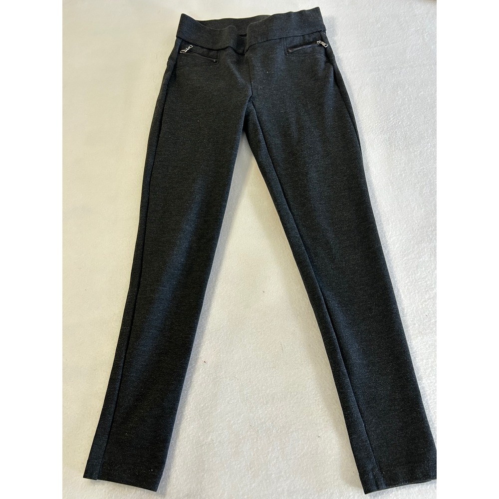 Ann Taylor Petite Gray Ponte Knit‎ Zipper Detail Slim Leg Pants XSP